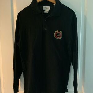 Men’s Valentino Crest Long Sleeve Polo, All Cottomn, M
